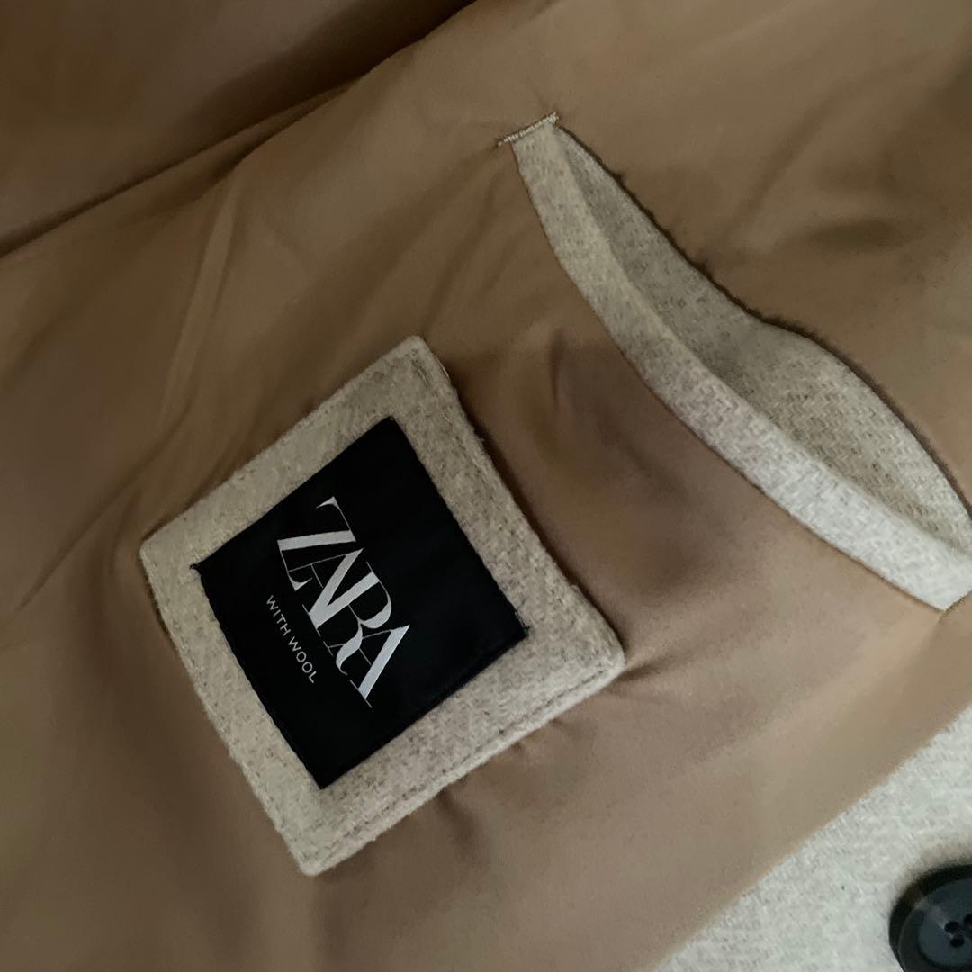 ZARA 白ベージュ ダブルブレスト チェスターコート 美品