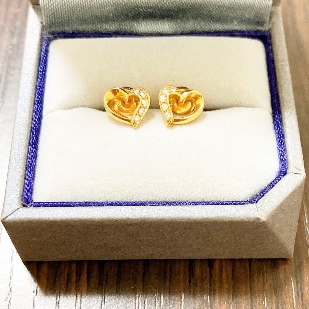 ⭐︎新品　4°C ピアス　k18 ハート　ダイヤモンド