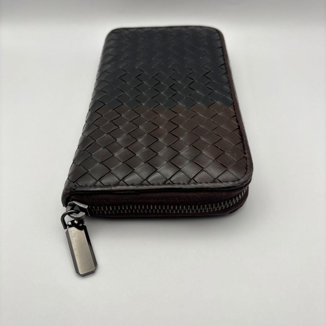 ◆正規品◆ボッティガヴェネタイントレチャート ラウンドファスナー長財布コンビ