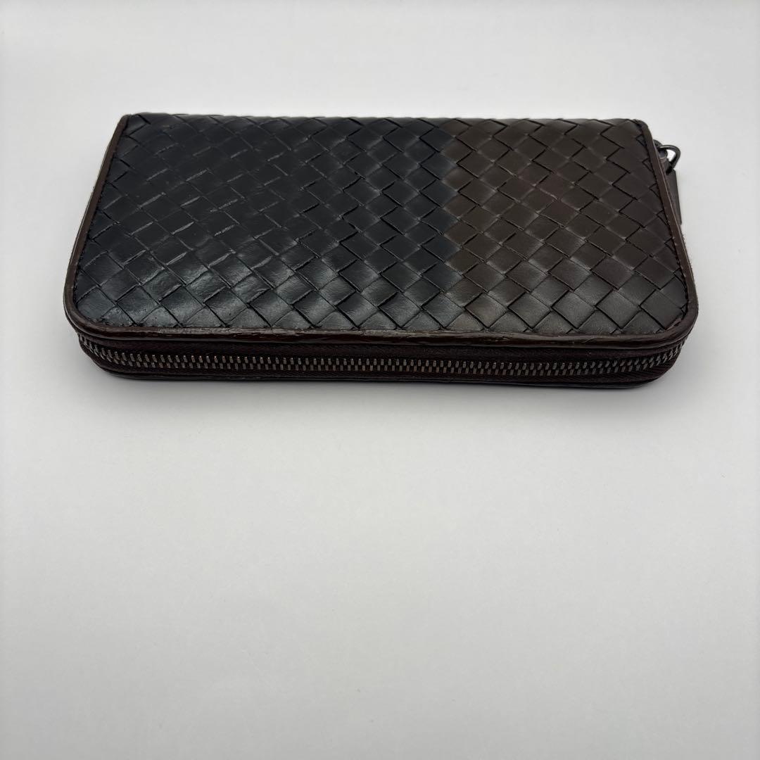 ◆正規品◆ボッティガヴェネタイントレチャート ラウンドファスナー長財布コンビ