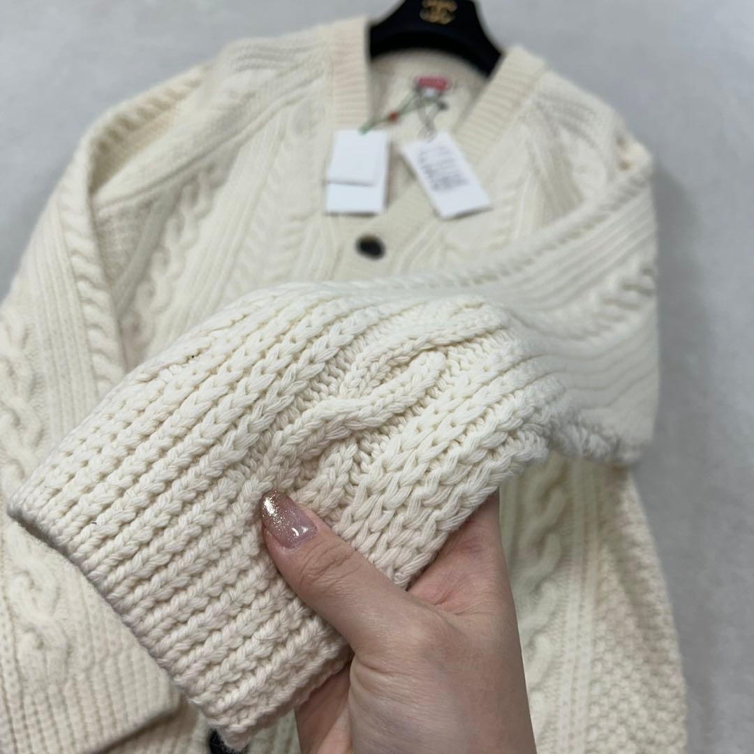 K164 新品未使用 L ケンゾー タグ付き カーディガン ホワイト メンズ