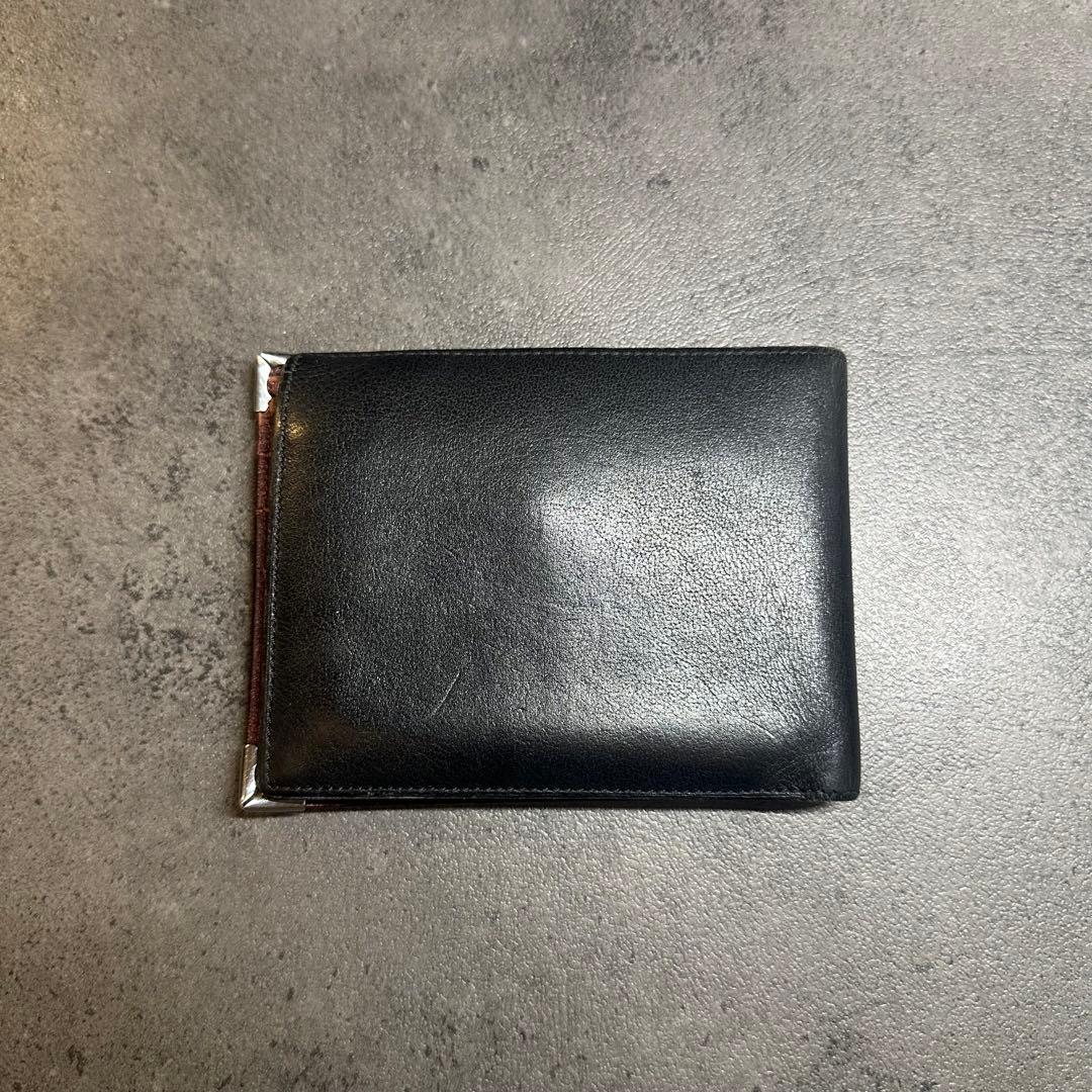 Cartier マストライン　二つ折り財布　コンパクトウォレット　レザー　黒