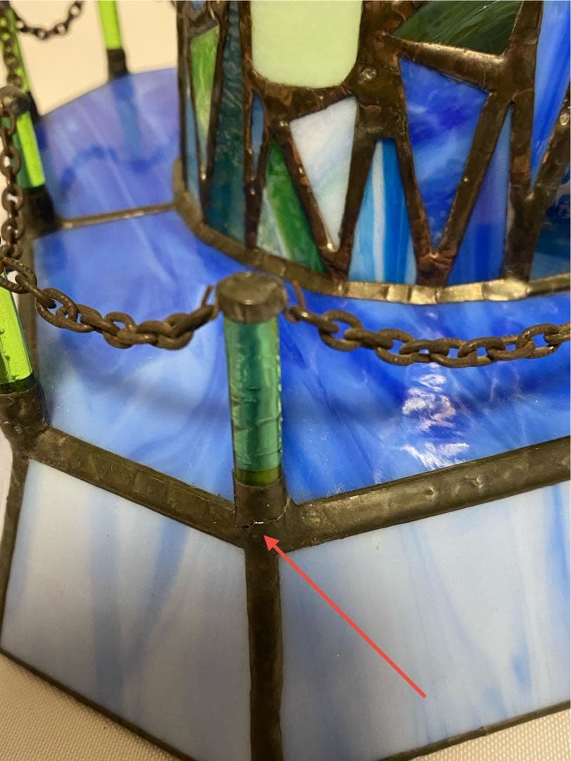 1415❣️ ステンドグラス　ライト　風車の塔　オブジェ