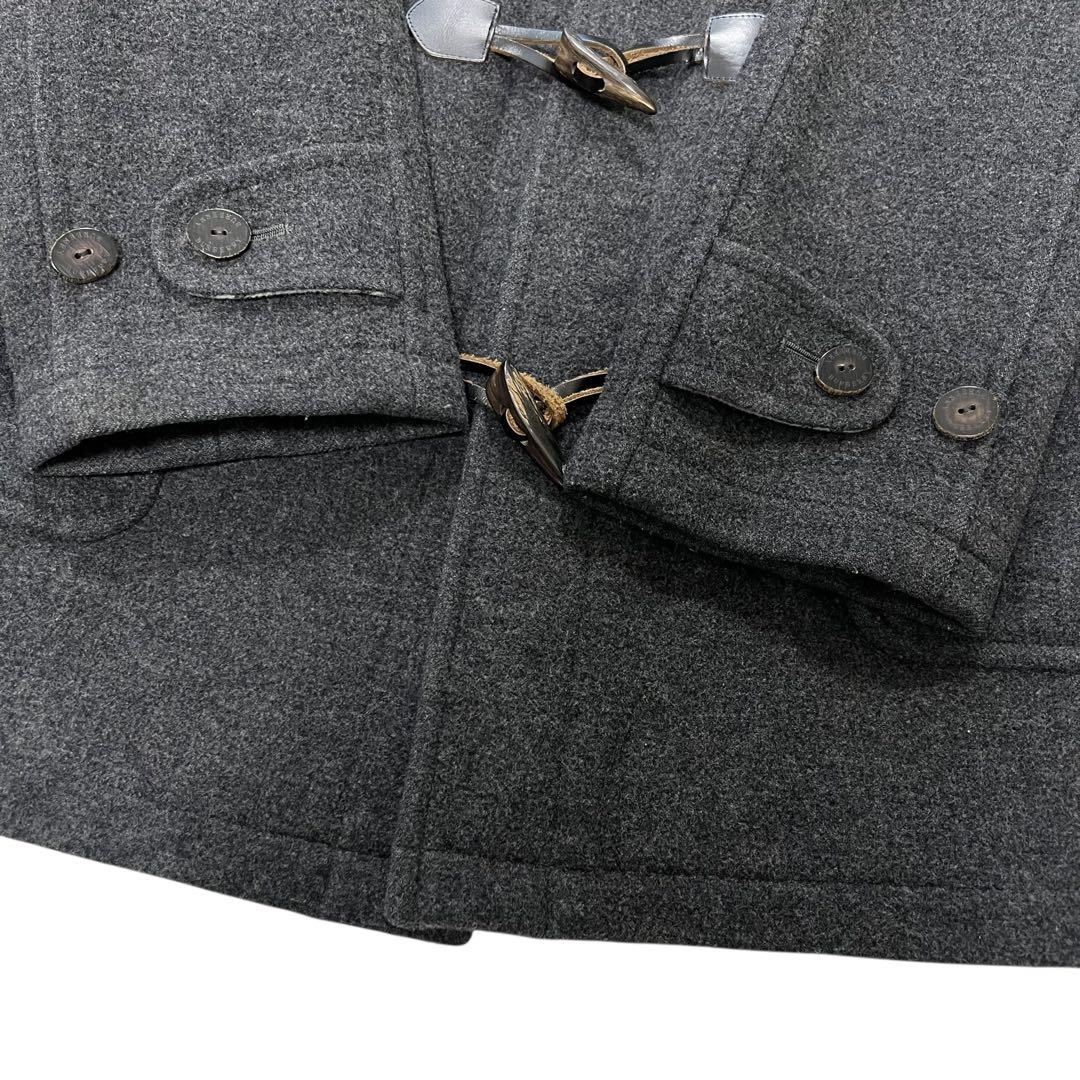 バーバリーロンドン ダッフルコート M相当160A チャコールグレー チェック