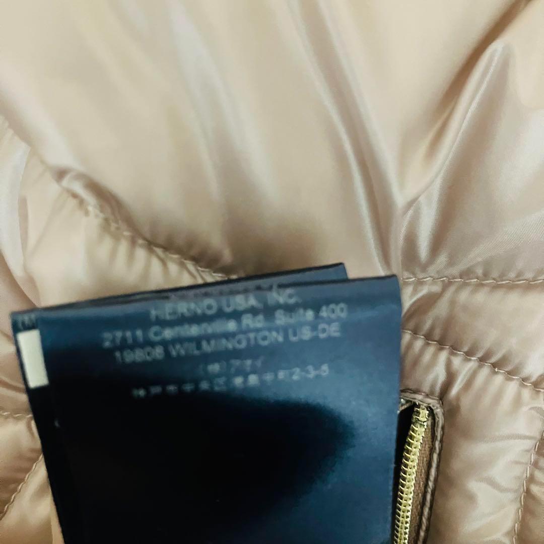 【極美品】ヘルノ ダウンベスト フード ゴールド金具 プレート 42 洗える