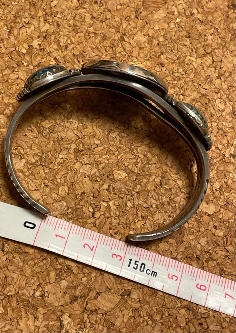 ◆ブラックフライデー感謝価格◆ターコイズ３連◆SILVER◆シルバーバングル◆