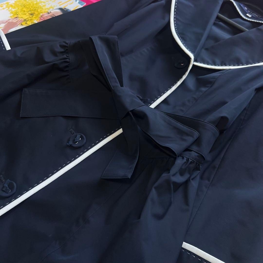 【美品】M'S GRACY トレンチコート ネイビー パイピング 38