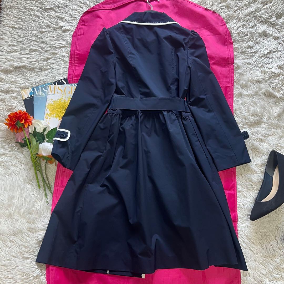 【美品】M'S GRACY トレンチコート ネイビー パイピング 38