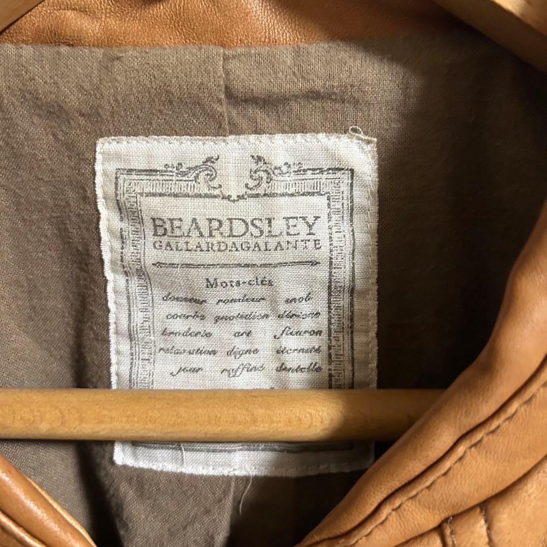 BEARDSLEY ビアズリー ラムレザージャケット ノーカラー ブルゾン