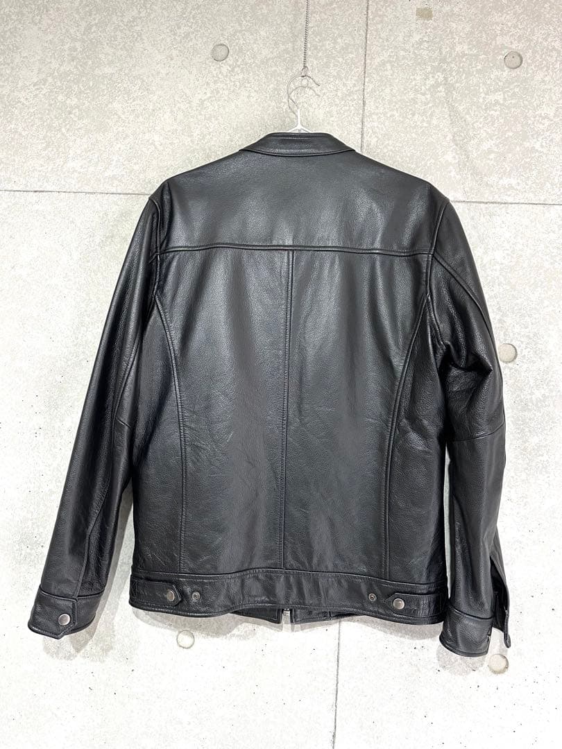 極美品 BOLINI レザー シングル ライダース 46 ブラック