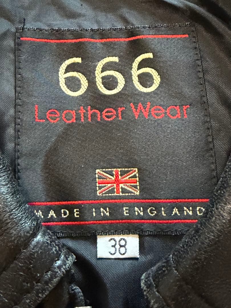 666 Leather Wear カスタム　シングルライダース 英国製 黒 38