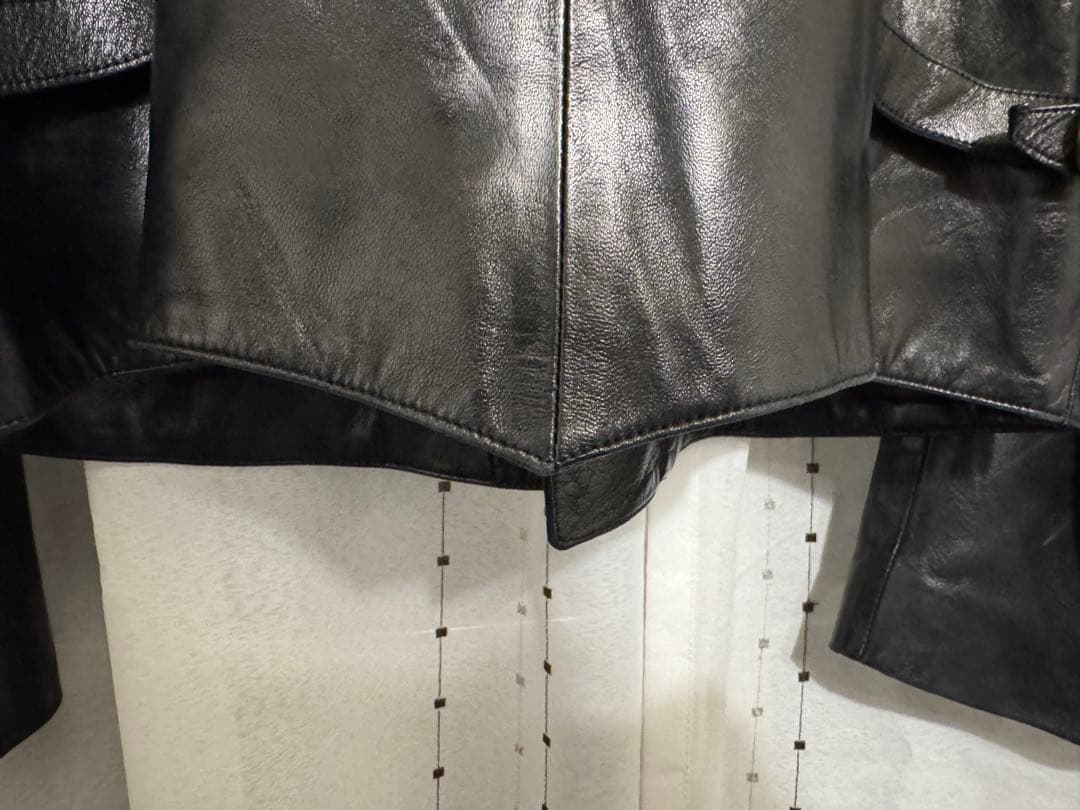 超美品90s agnes bアニエスベー42 レザージャケット　ナポレオン