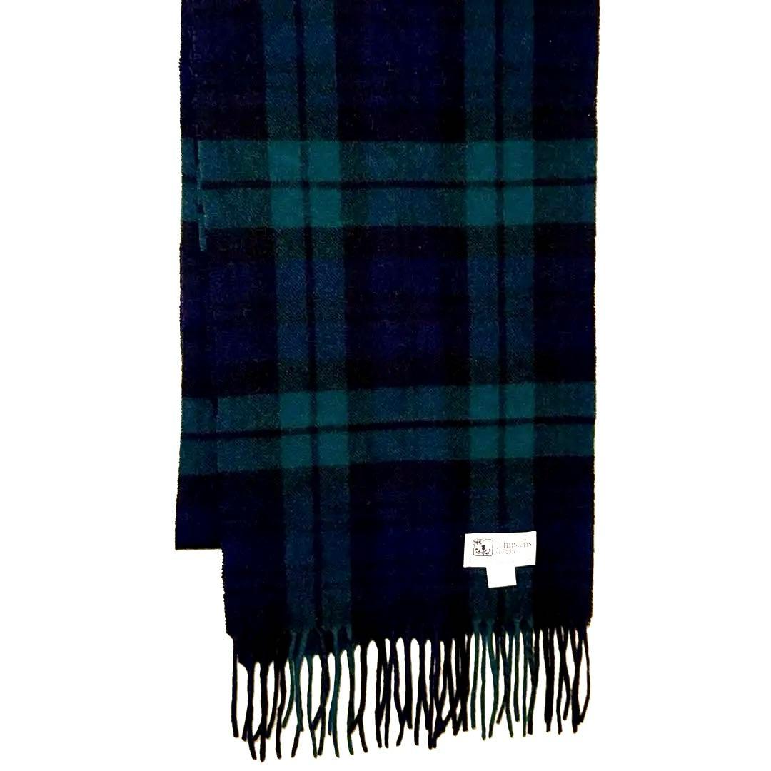 【冬物セール】ジョンストンズ オブ エレガン マフラー 小判 ブラックウォッチ