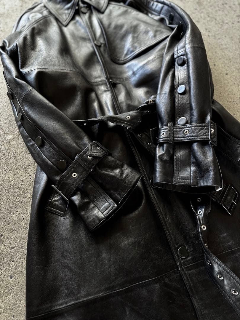  × rokh / button detail leather coat