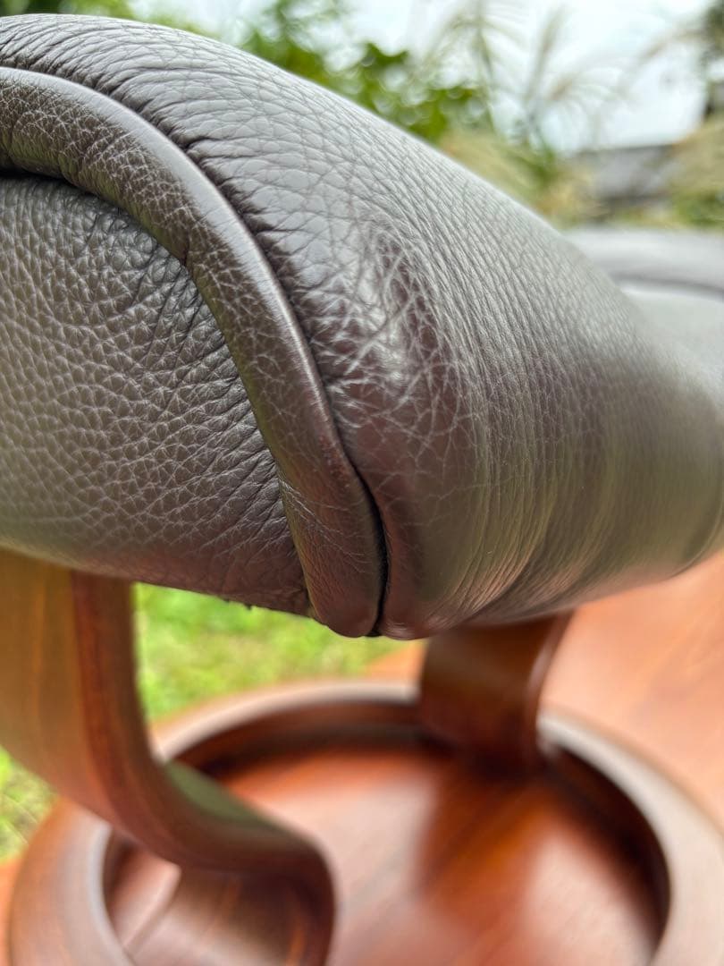 エコーネス　レザーオットマン　本革　ダークブラウン 北欧　ノルウェー