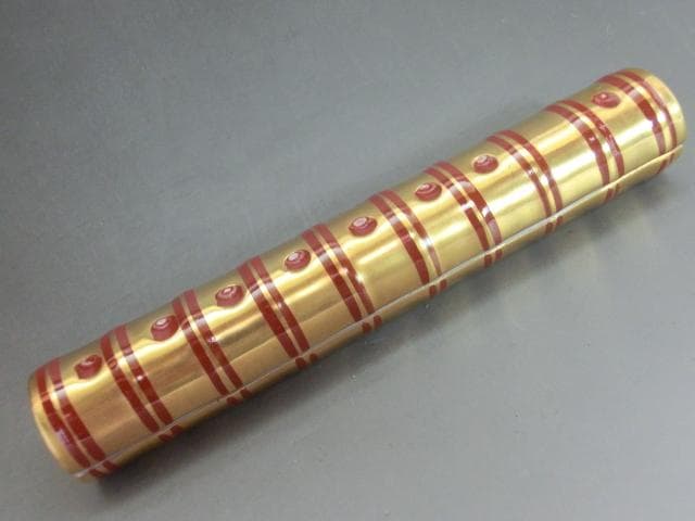 香合■金彩 横笛香合 芳瓦 桐共箱 お茶道具 古美術 時代物 骨董品■