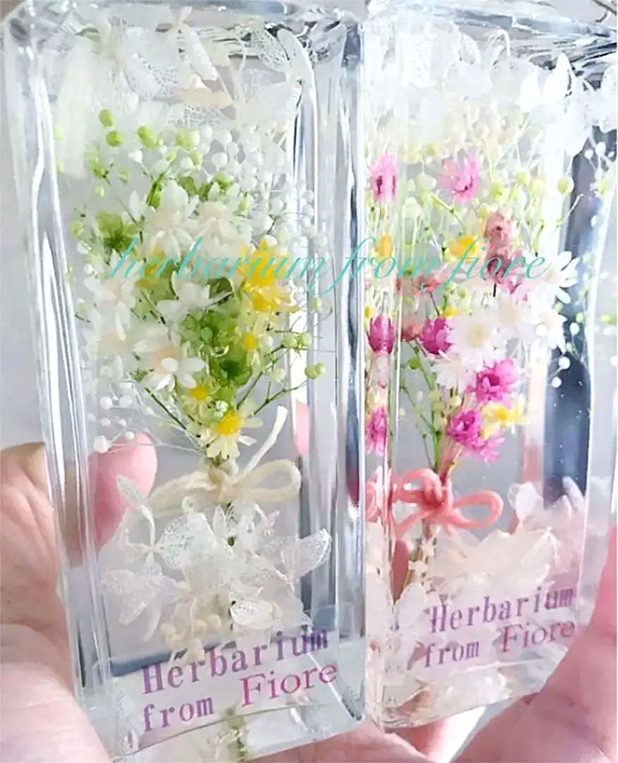 花束シリーズ ＊ショート＊ グリーン&ピンク　ハーバリウム