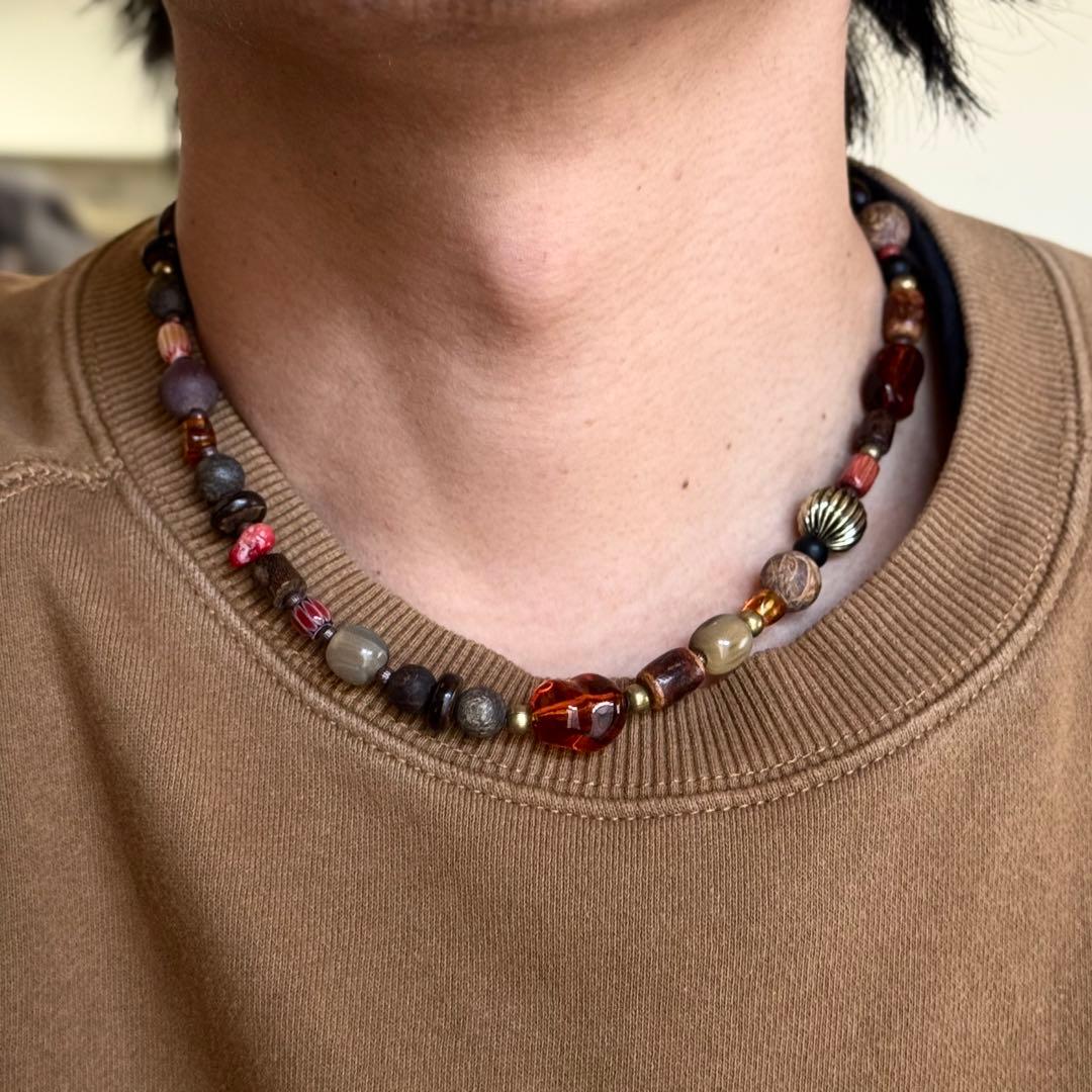 インディアンジュエリー　極太　ビンテージ　ネックレス　ネイティブアクセサリー