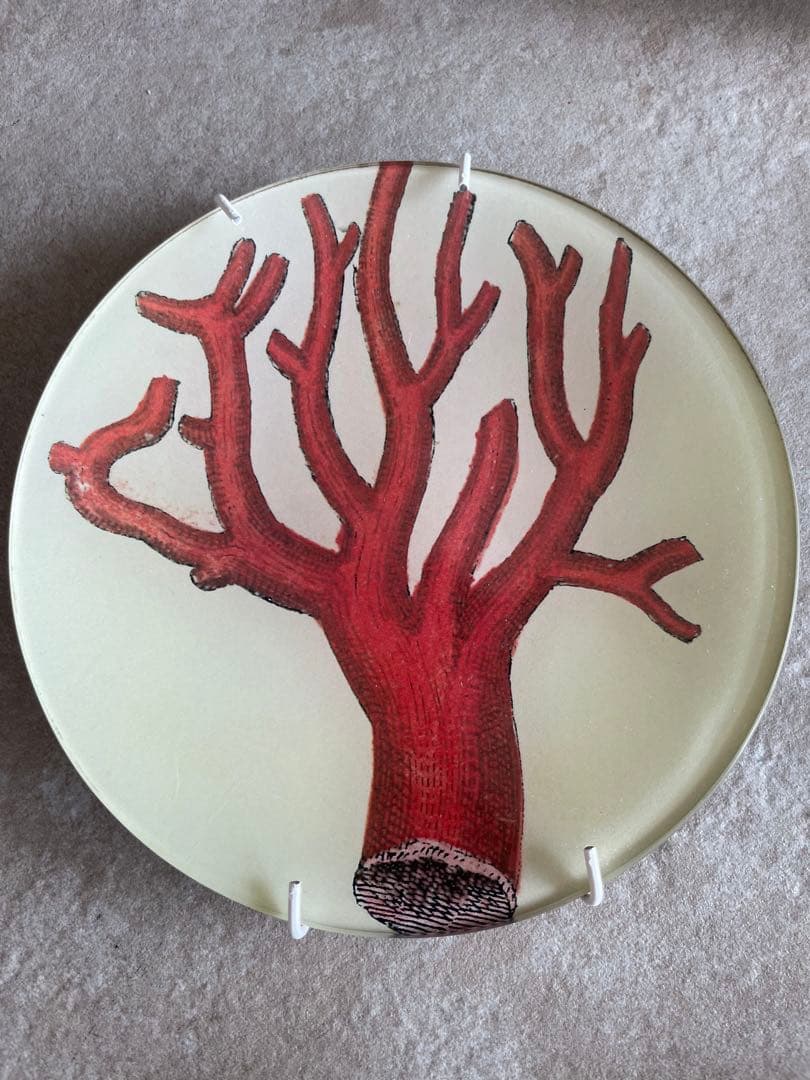 【JOHN DERIAN】デコパージュプレート Red Coral