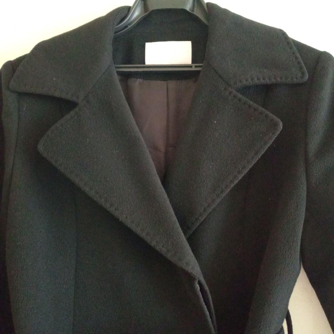 【レナウン】カシミヤ100％ コート ブラック Aライン