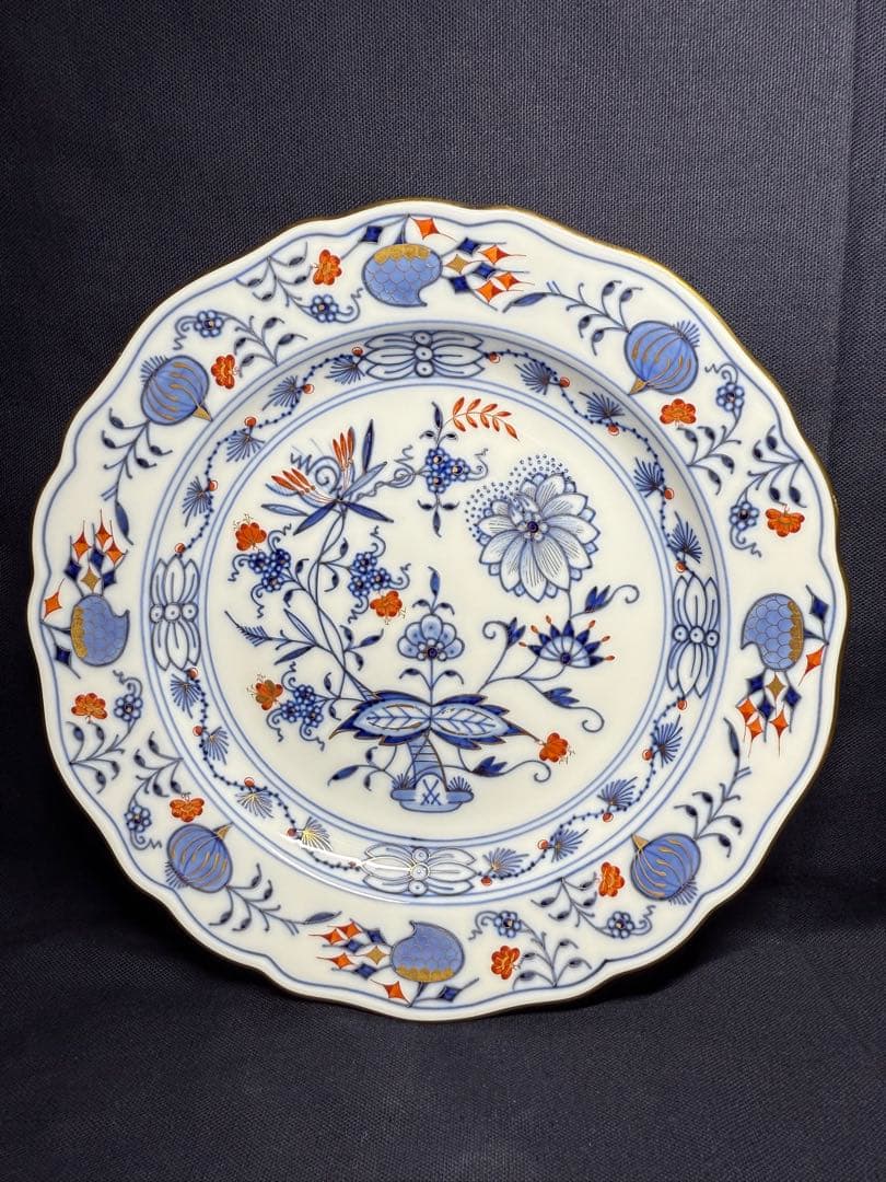 最高峰 マイセン 朱金オニオン プレート　18cm