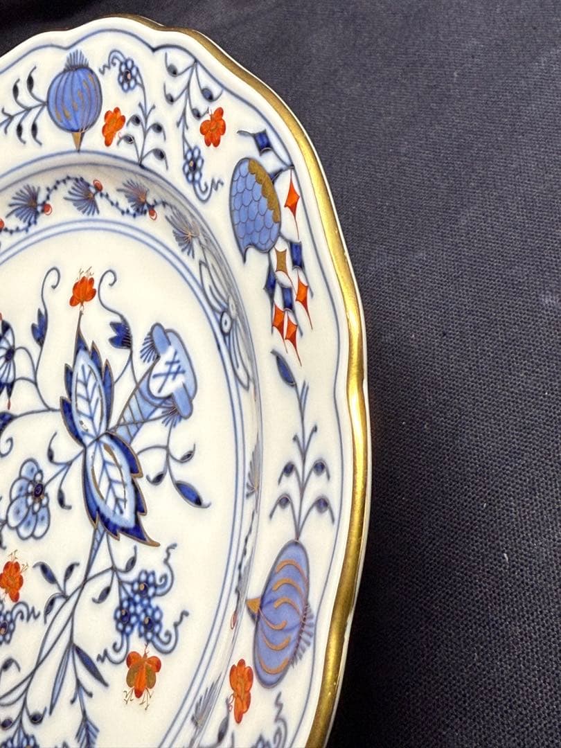 最高峰 マイセン 朱金オニオン プレート　18cm