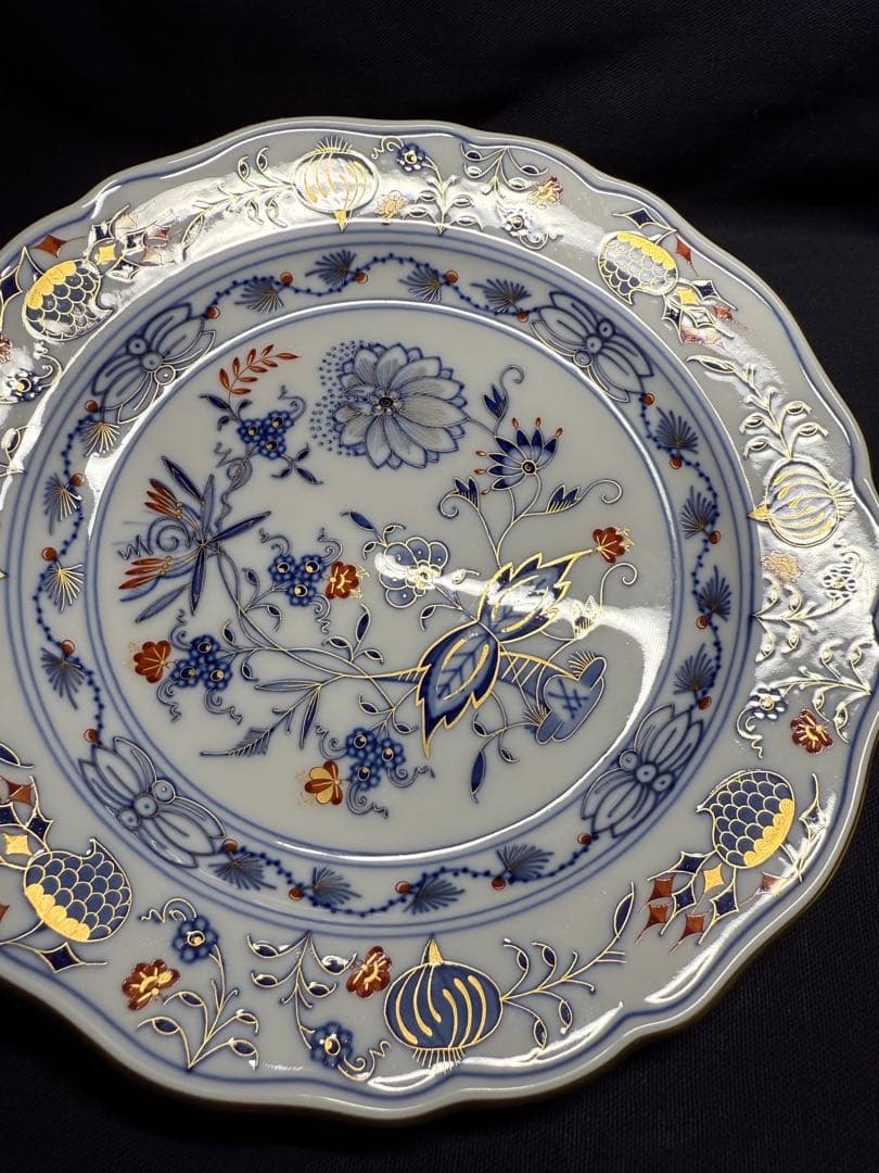 最高峰 マイセン 朱金オニオン プレート　18cm