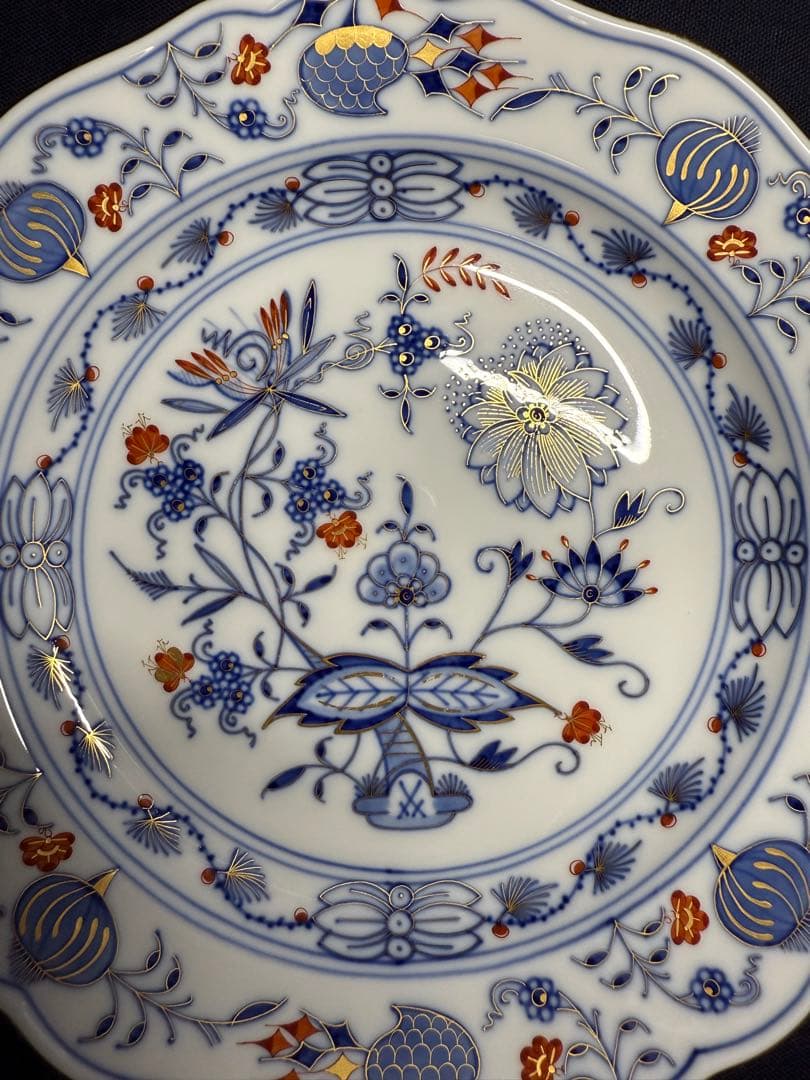 最高峰 マイセン 朱金オニオン プレート　18cm