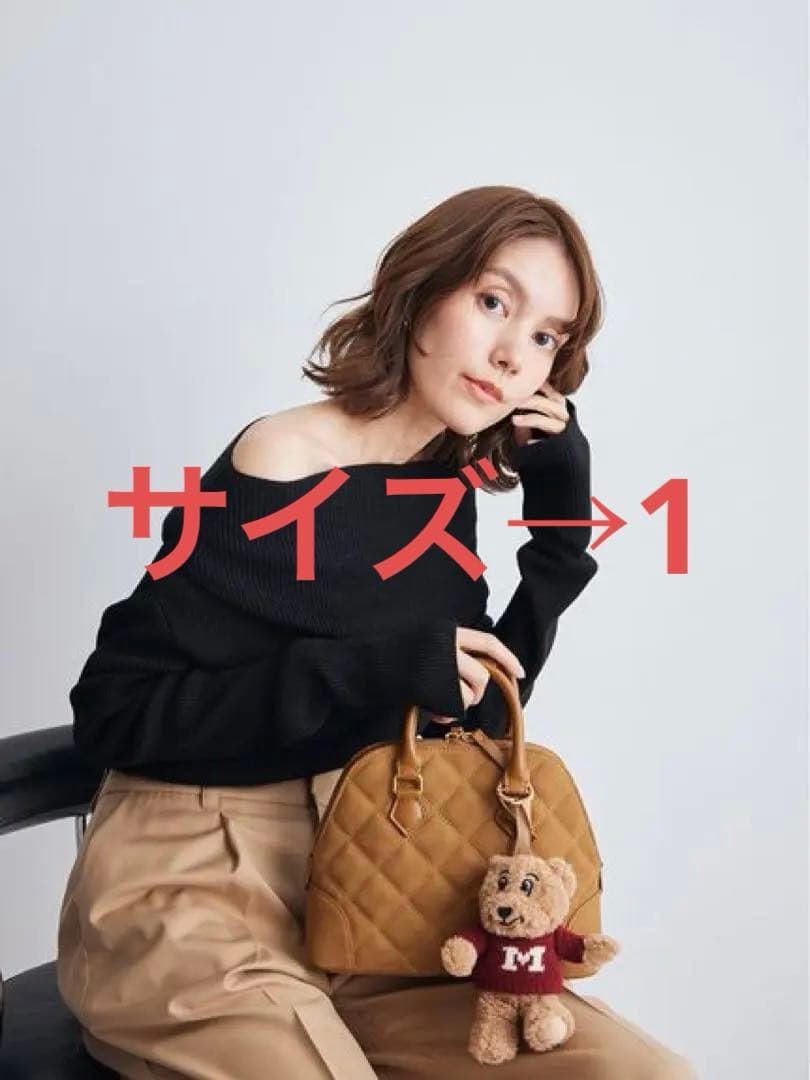 ミラオーウェン オフショルラメニット 黒