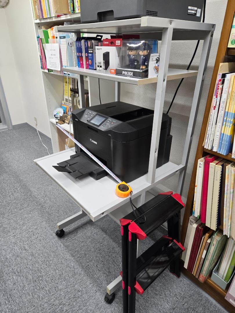 中古　パソコン・プリンターラック　白