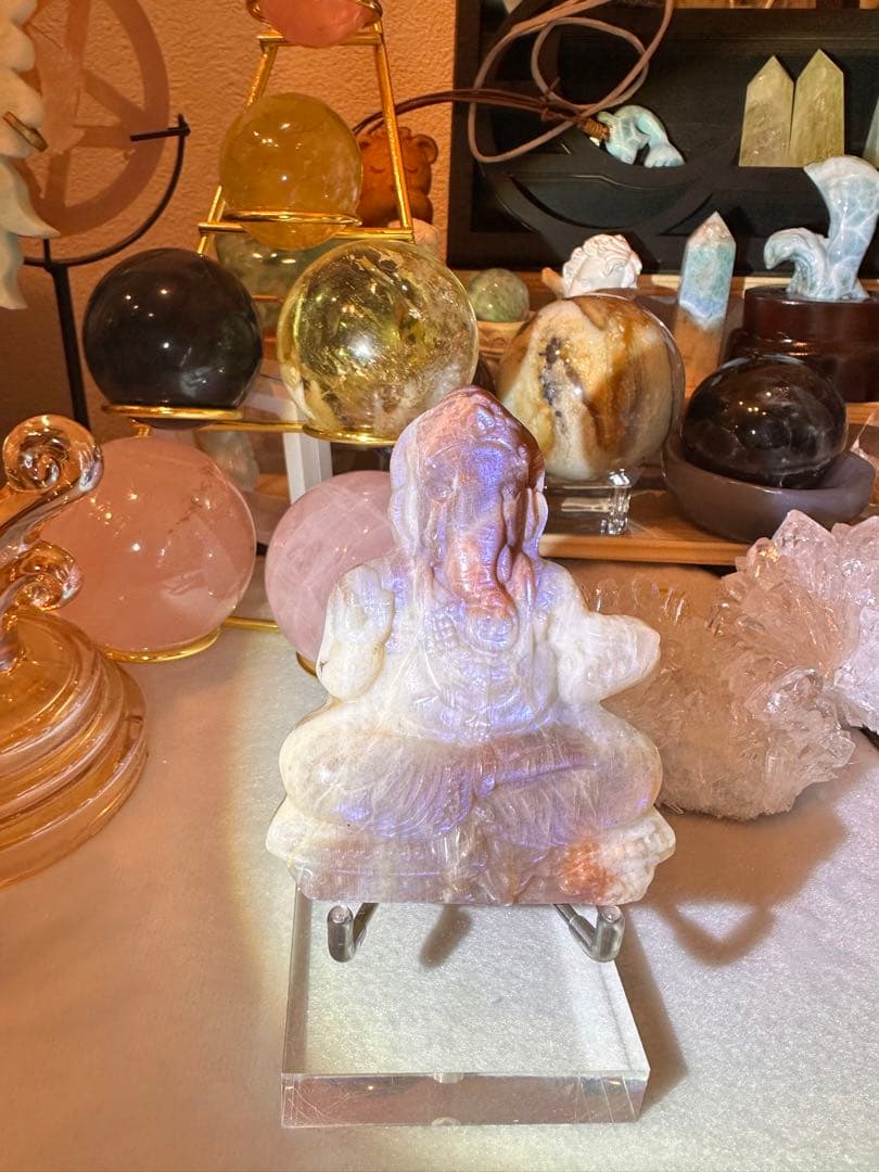 ムーンストーン♡サンストーン共生ガーネシャ 1点物