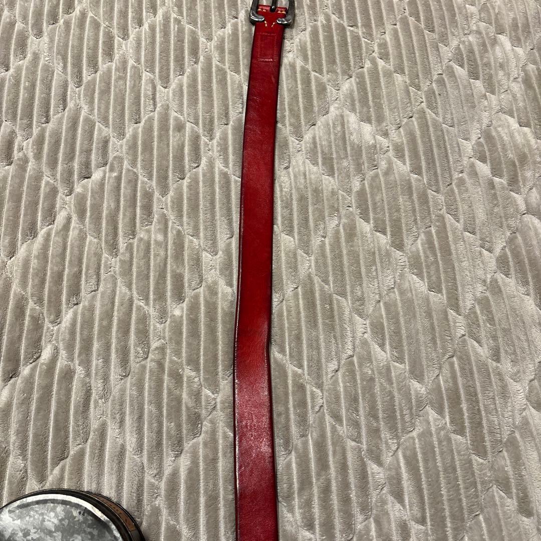 Vintage Works レザーベルト 赤 日本製 希少カラー
