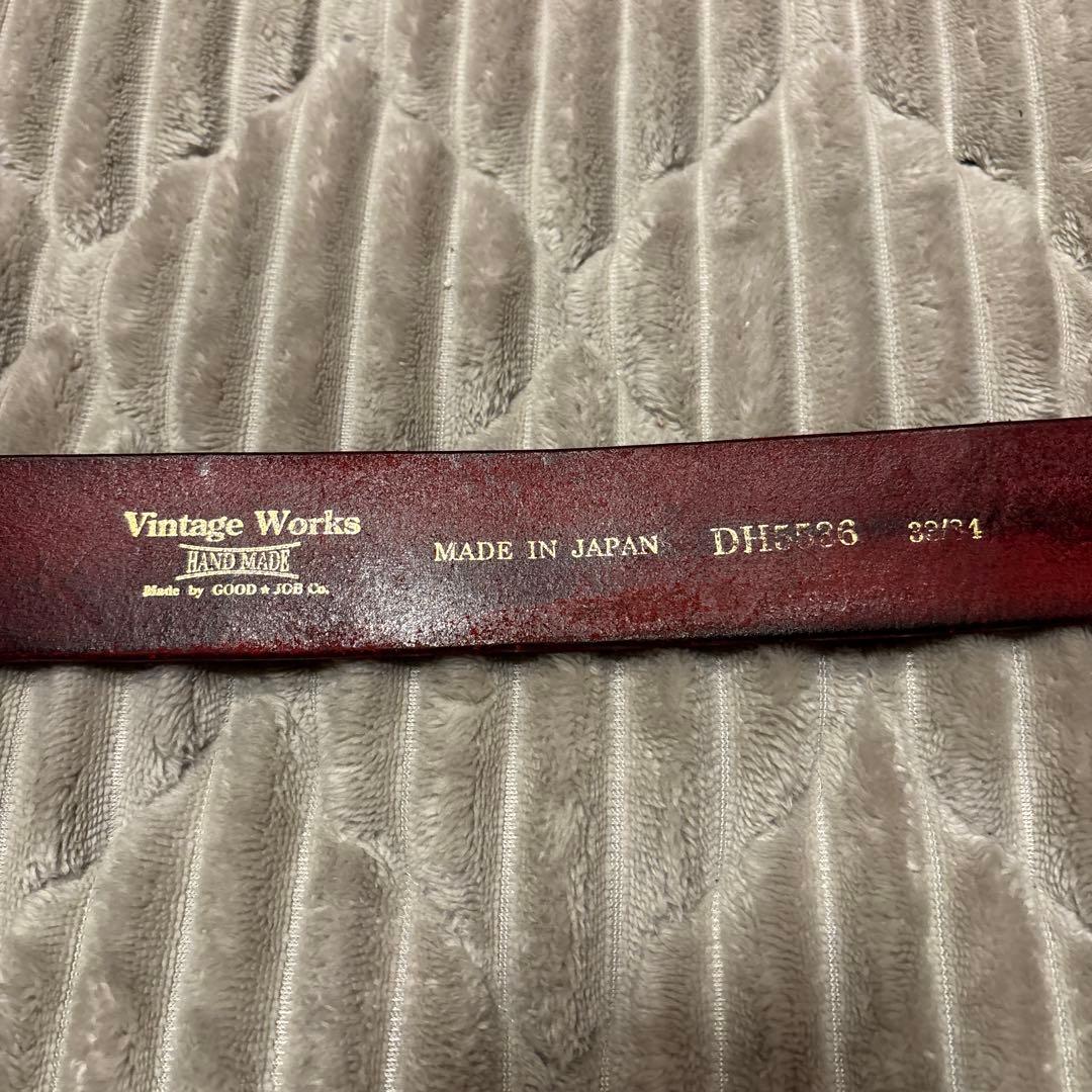 Vintage Works レザーベルト 赤 日本製 希少カラー