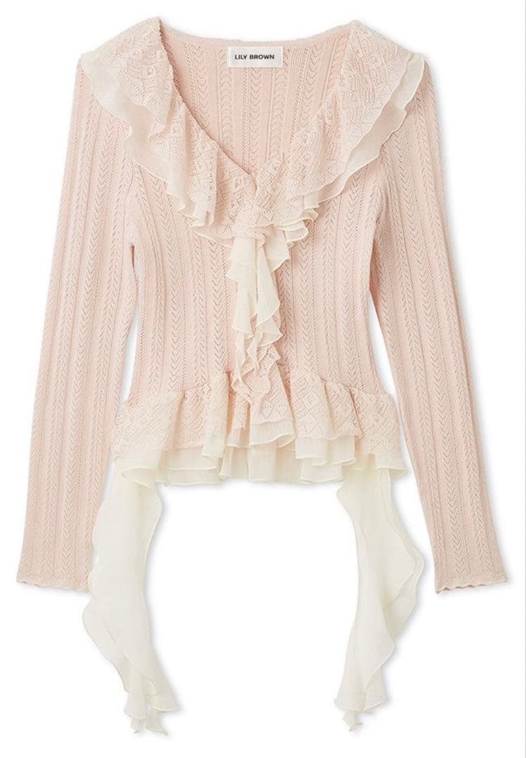 ボリュームフリルニットトップス