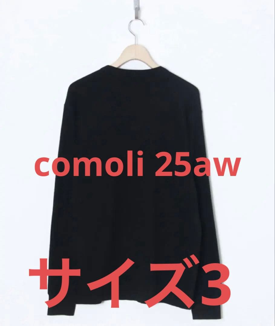 comoli コットンカシミヤワッフル長袖クルー