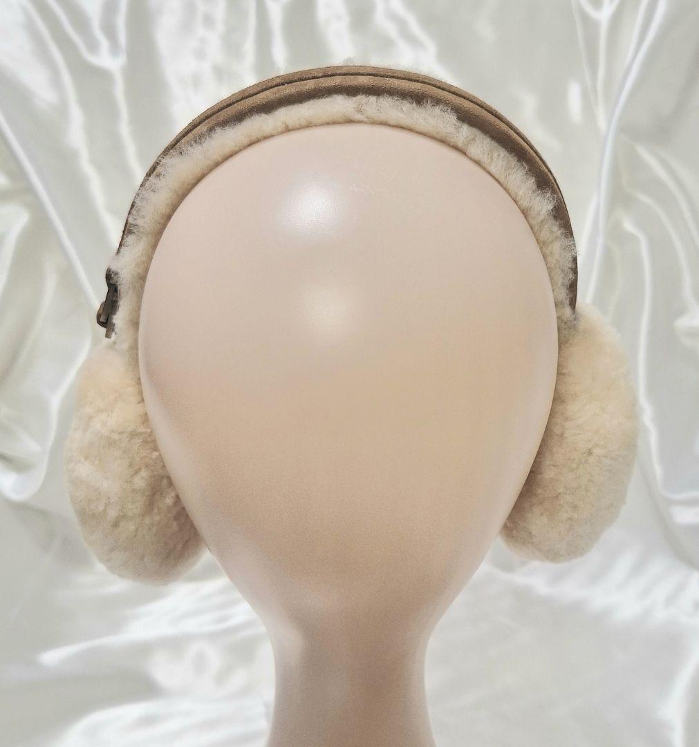 未使用　ムートンUGG 耳あて　イヤーマフ　ブラウン　ファー　スエード