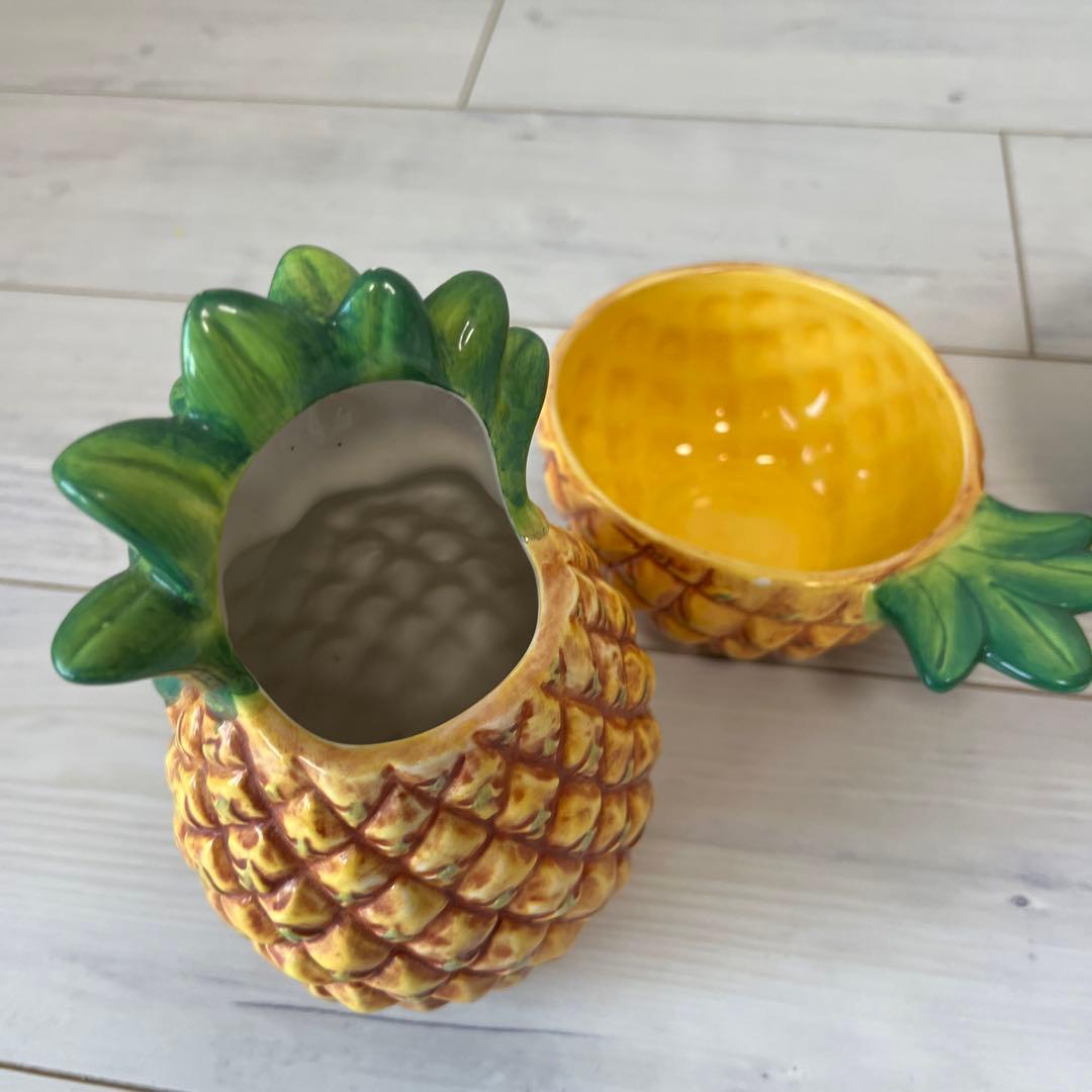 ハワイアンパイナップル型セラミック食器セット