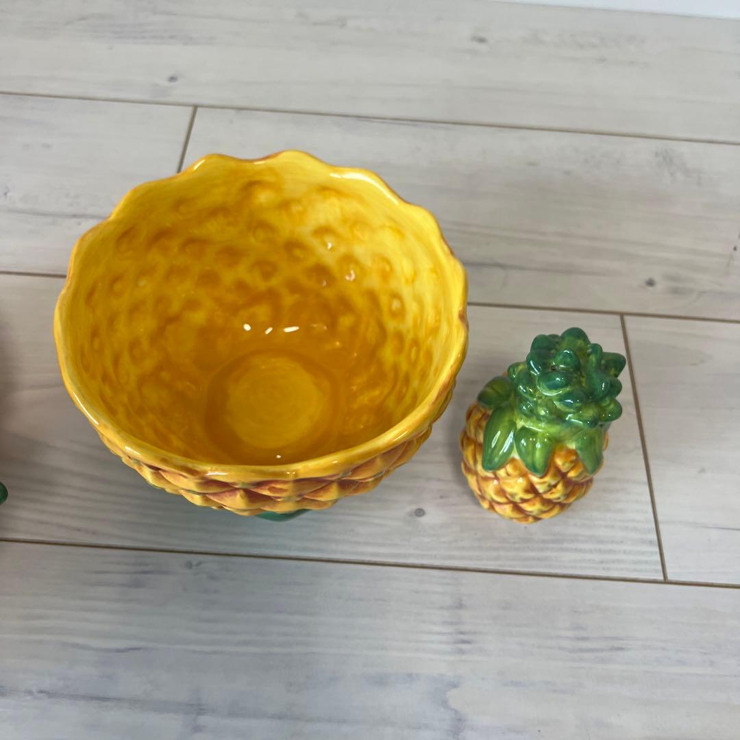 ハワイアンパイナップル型セラミック食器セット