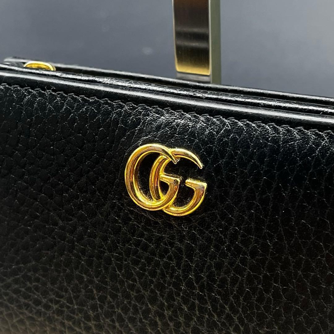 ヤマダ限定品/美品✨グッチ 折り財布 GGマーモント レザー 本革 バイカ