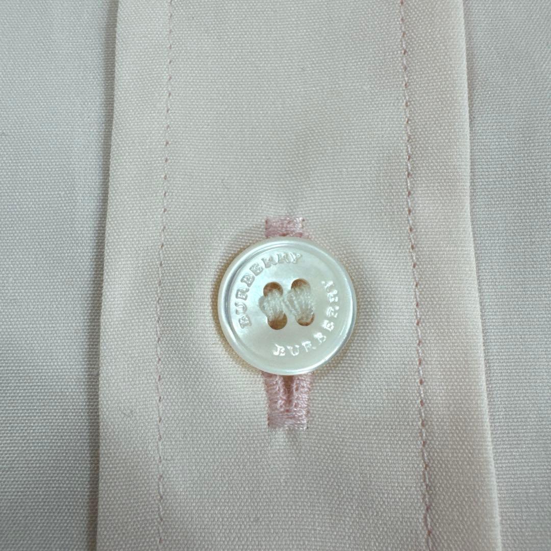 BURBERRY バーバリー 長袖 シャツ ピンク 内ノバチェック 刺繍ロゴ S
