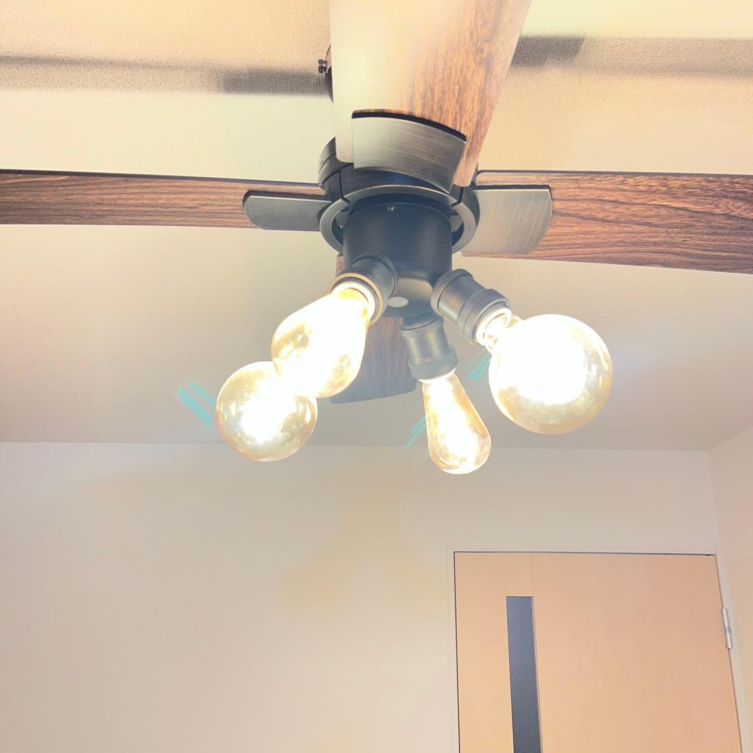 4灯 Ampoule シーリングファンライト【電球は付きません】