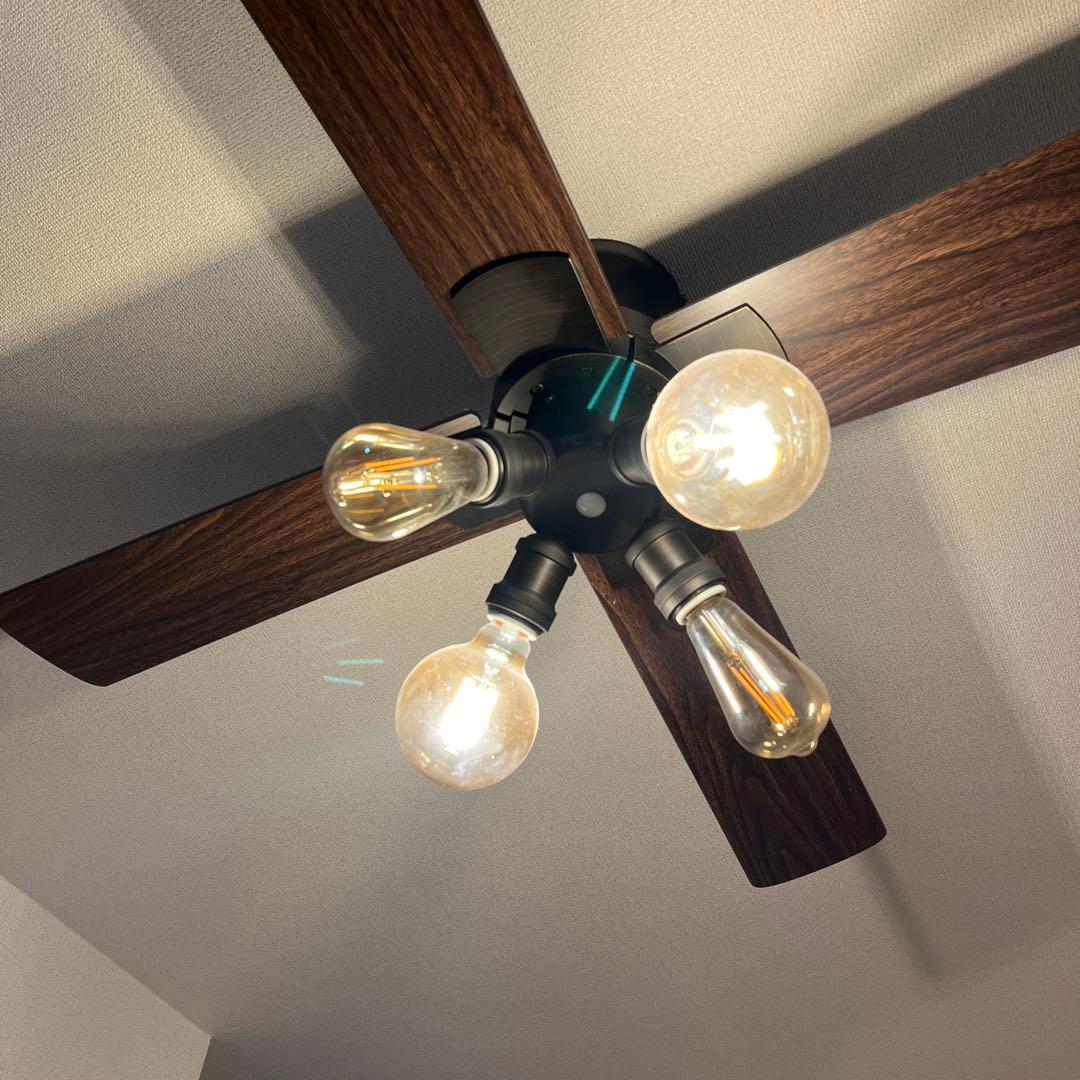 4灯 Ampoule シーリングファンライト【電球は付きません】