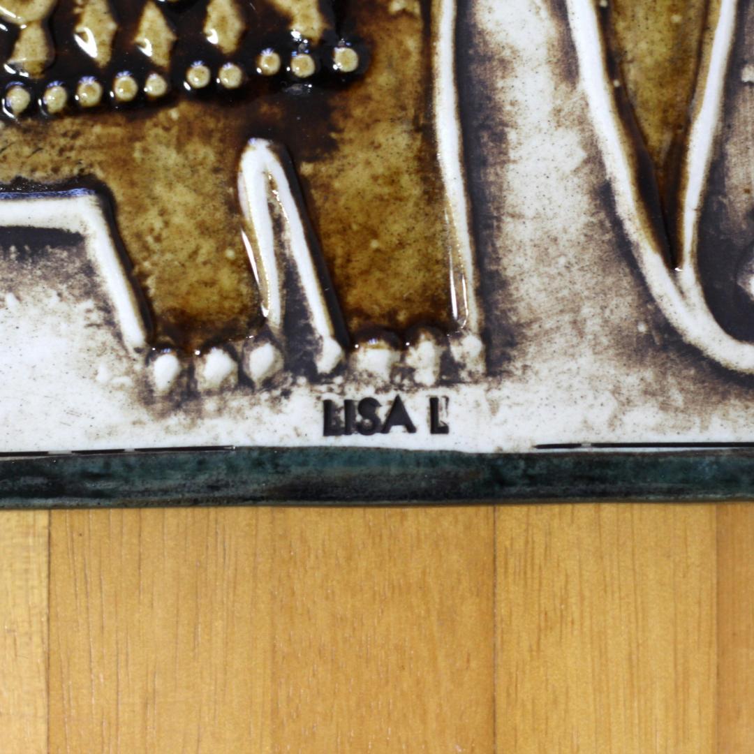 リサラーソン　Lisa Larson　UNIK ヴィンテージ陶板 ゾウ　北欧雑貨