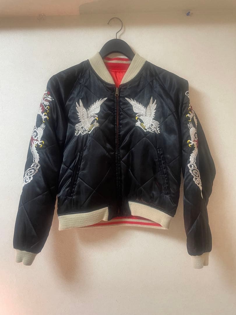 スカジャン　短丈　リバーシブル　M