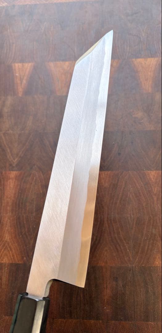 堺打刃物　切付　片刃　240mm 包丁　白鋼　和包丁　黒檀　八角朴　牛刀