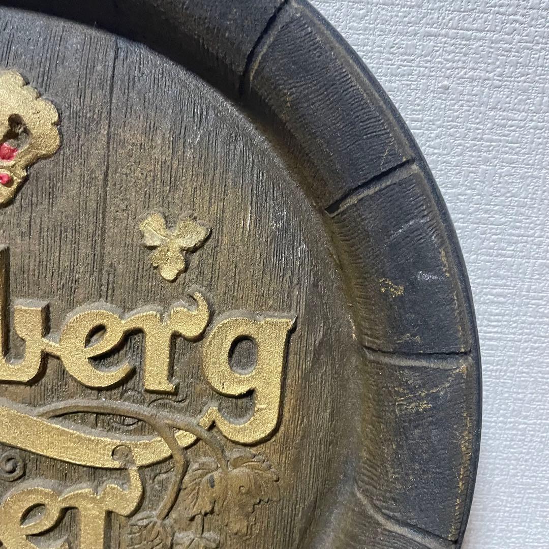 Carlsberg ビールトレイ　アンティーク　樽型壁掛け　看板　インテリア