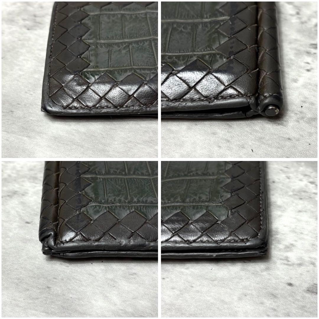 希少 BOTTEGA VENETA クロコダイルレザー マネークリップ リアル