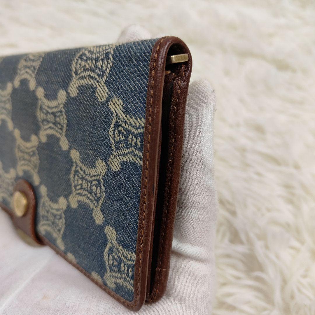本日限定価格　セリーヌ　長財布　パリマカダム　トリオンフ　キャンバス　インディゴ
