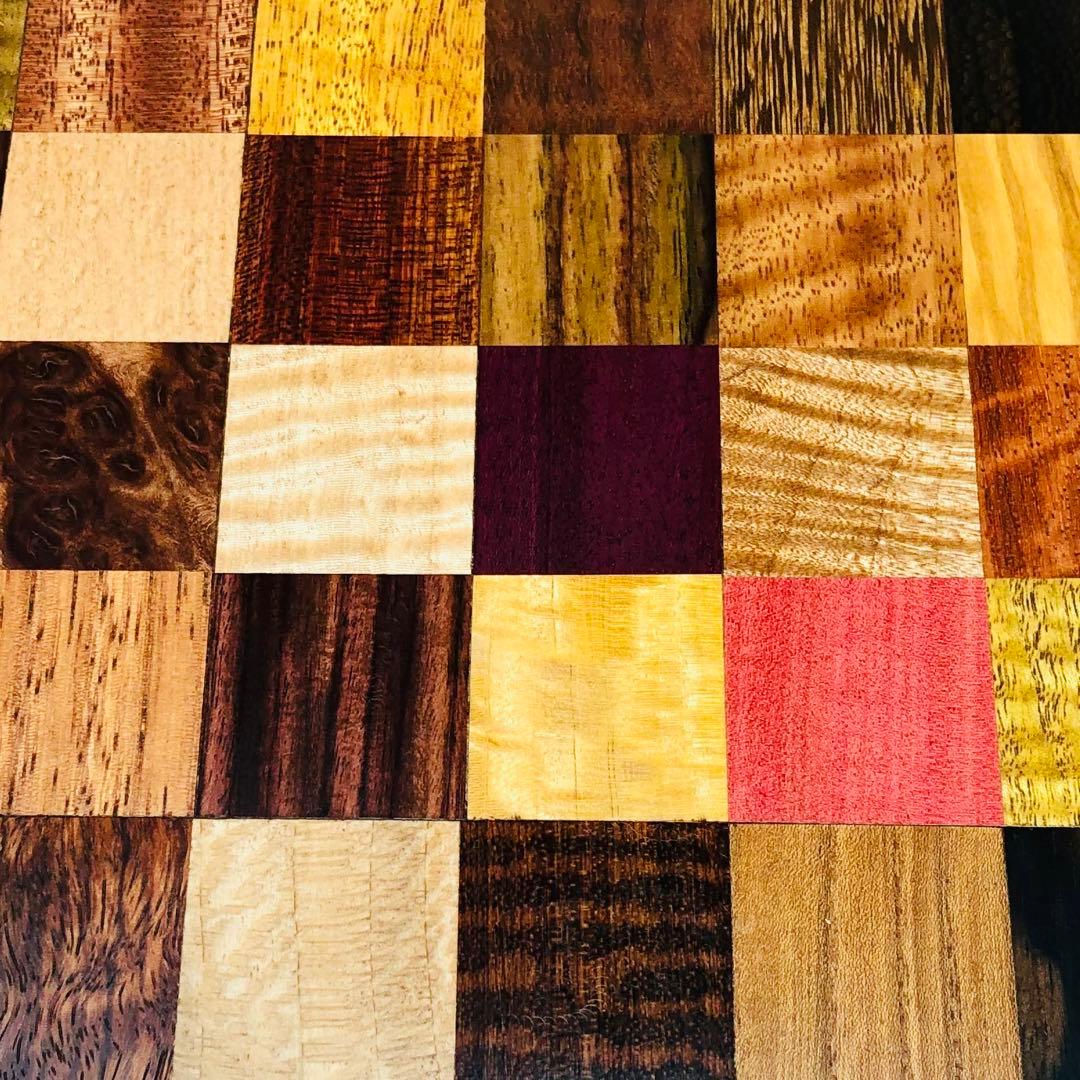 世界の銘木142種の寄せ木トレイ ハンドメイド