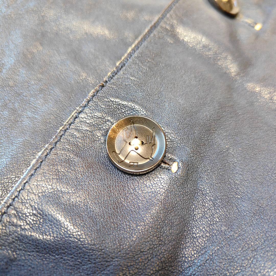 美品 45R 馬革 レザージャケット HOUSE L　インディゴ ネイビー